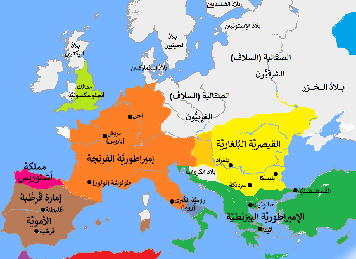 خريطة أروبا في العصور الوسطى 